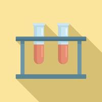 Test tubes stand icon, flat style vector