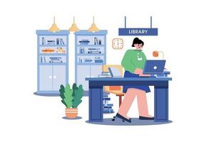 Librarian Illustration concept. A flat illustration isolated on white background vector