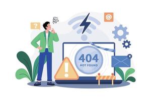 Poor Internet Connection Illustration concept. A flat illustration isolated on white background vector