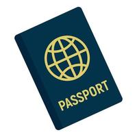 icono de pasaporte internacional, estilo plano vector