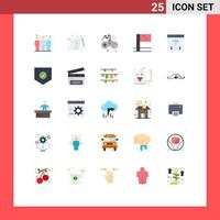 Editable Vector Line Pack of 25 Simple Flat Colors of coding app games sport wifi Editable Vector Design Elements