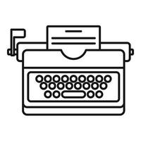 Typewriter icon, outline style vector