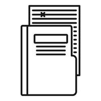 Edit education papers icon, outline style vector