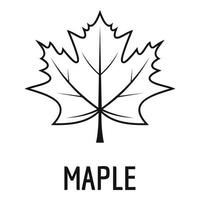 Maple leaf icon, simple black style vector