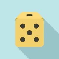 Dice cube icon, flat style vector