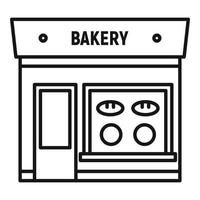 icono de la tienda de la calle panadería, estilo de esquema vector
