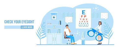 Eye doctor concept for health care banner. Glaucoma treatment concept vector. vector