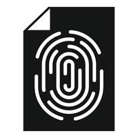 Paper fingerprint icon, simple style vector