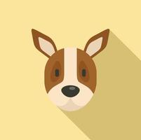 icono de portret de perro, estilo plano vector