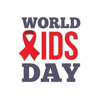 Symbol world aids day logo set, flat style vector