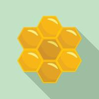 Honey comb of bee icon, flat style vector