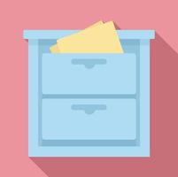 Archive drawer icon, flat style vector