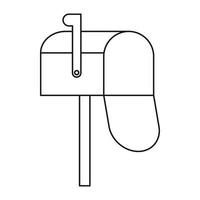 Open mailbox icon, outline style vector