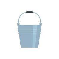 Metal bucket icon, flat style vector