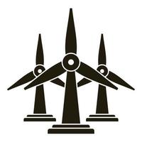 Wind turbine plant icon, simple style vector