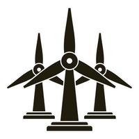 Wind turbine plant icon, simple style vector