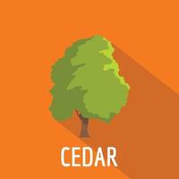 icono de árbol de cedro, tipo plano vector