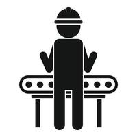 Manager assembly line icon, simple style vector