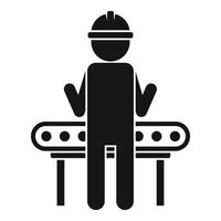 Manager assembly line icon, simple style vector