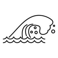 icono de tsunami natural, estilo de contorno vector