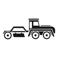 icono de tractor de máquina niveladora, estilo simple vector