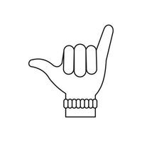 Gesture surfer icon, outline style vector