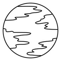 Mercury planet icon, outline style vector
