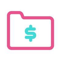 Finance Folder Icon with Two Tone Style vector