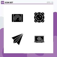 User Interface Pack of 4 Basic Solid Glyphs of interaction contact interface support receive Editable Vector Design Elements