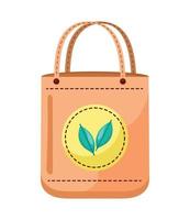 eco bag with leafs vector