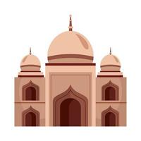 taj mahal famous landmark vector