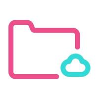 Network Cloud Folder Icon Two Tone vector