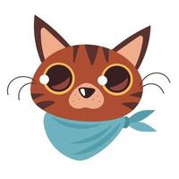 head cat with kerchief vector