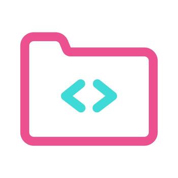 icono de carpeta de codificación de dos tonos vector