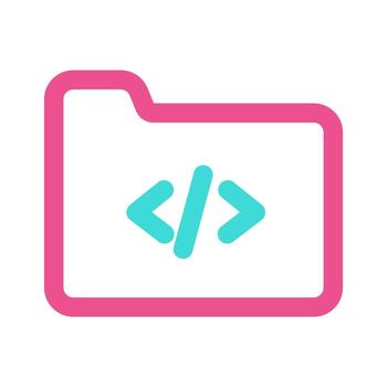 icono de carpeta de codificación de dos tonos vector
