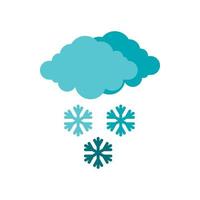 Clouds and snow icon, flat style vector