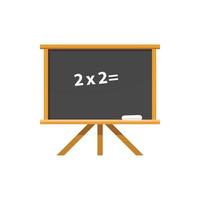 Chalk board on tripod icon, cartoon style vector