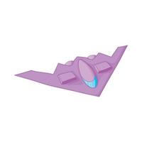 Stealth bomber icon, cartoon style vector