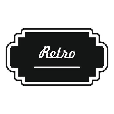 Old label icon, simple style.