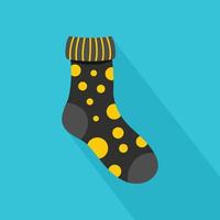 Textile sock icon, flat style vector