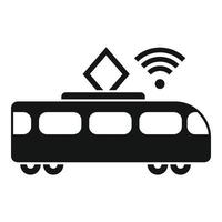 Tram car wifi icon, simple style vector