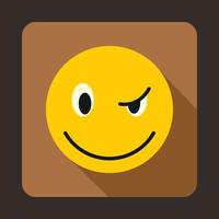 Eyewink emoticon icon, flat style vector