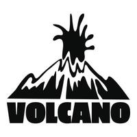 Volcano explosion logo, simple style vector