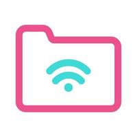 Network Cloud Folder Icon Two Tone vector