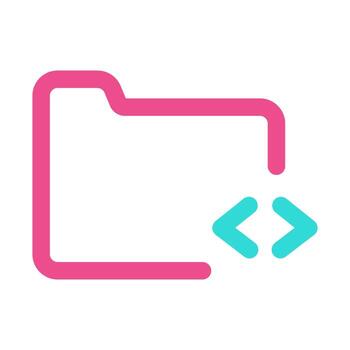 icono de carpeta de codificación de dos tonos vector