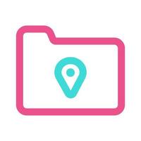 Pin Location Folder Icon Two Tone vector