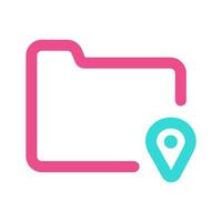 Pin Location Folder Icon Two Tone vector