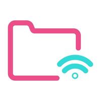 Network Cloud Folder Icon Two Tone vector