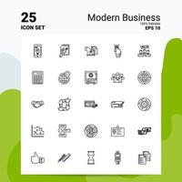 25 Modern Business Icon Set 100 Editable EPS 10 Files Business Logo Concept Ideas Line icon design vector