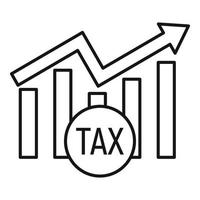 Tax finance graph icon, outline style vector